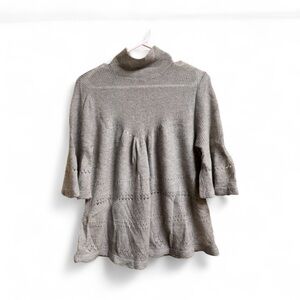 Anthropologie Feather Bone Sage Gray Alpaca Wool Blend Sweater Top M